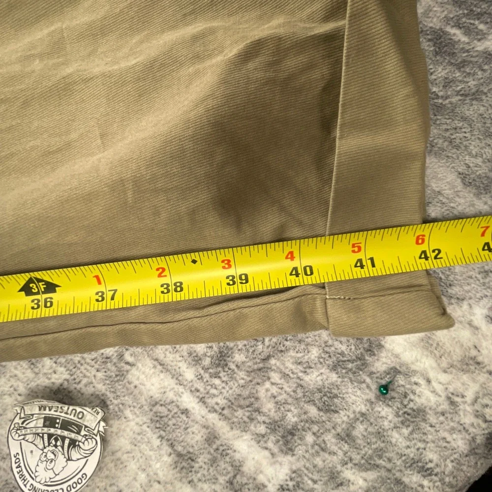 Polo Ralph Lauren Mens 35x30 Double Pleated Pants Solid Beige Chino Cotton Khaki